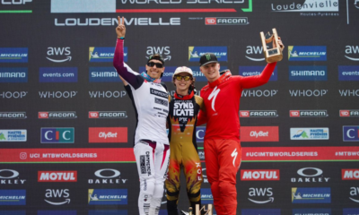 VTT descente Amaury Pierron sur le podium de Loudenvielle