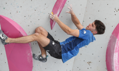 Escalade Mondiaux jeunes 2025 Lou Auclair et Samuel Richard sur le podium au bloc