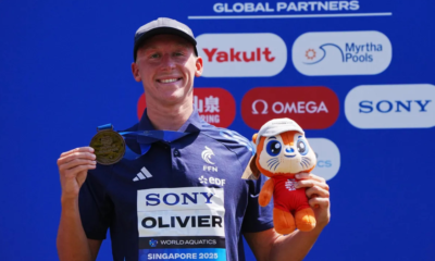 Mondiaux natation 2025 Marc-Antoine Olivier encore en bronze sur le 3 km en eau libre