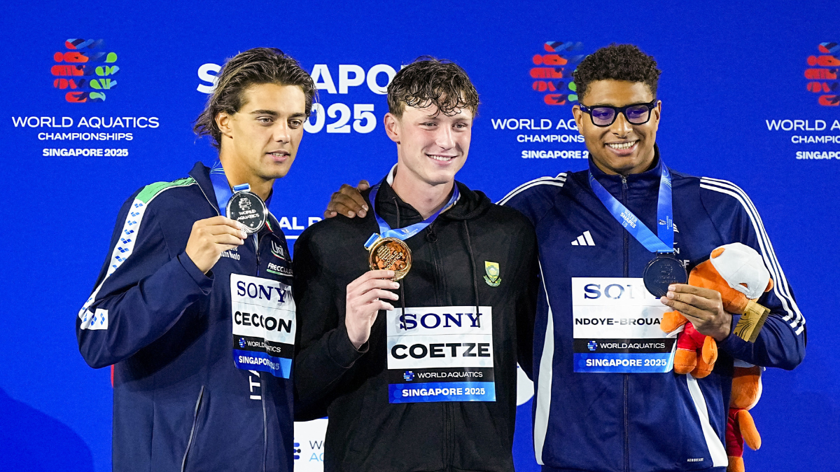 Mondiaux natation 2025 Yohann Ndoye-Brouard arrache le bronze sur le 100 m dos en signant le record de France !