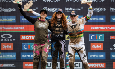 VTT descente Les Gets 2025 Marine Cabirou deuxième derrière Gracey Hemstreet