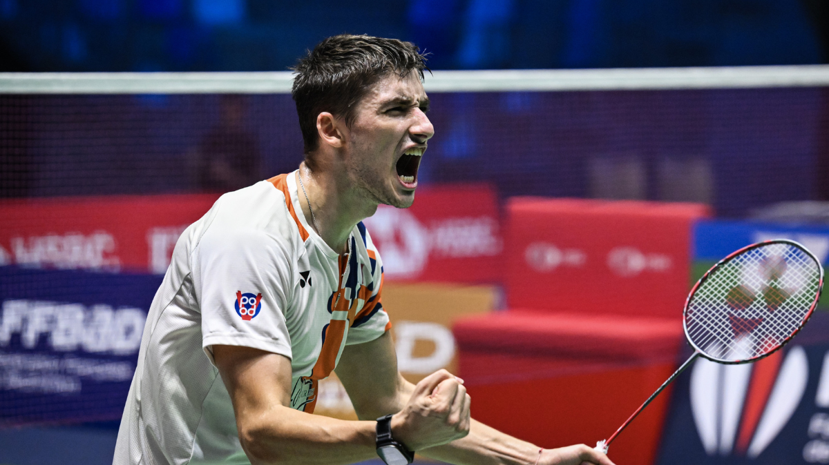 Badminton Internationaux de France 2025 Christo Popov seul Bleu dans le dernier carré