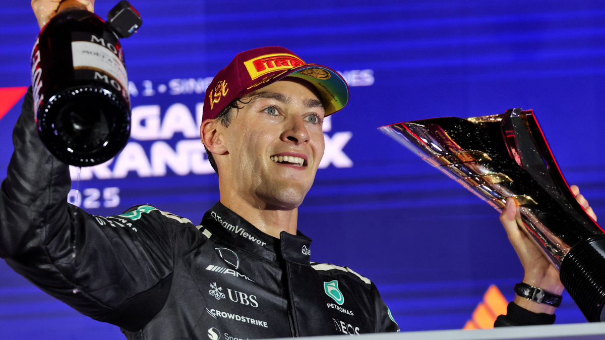 F1 GP de Singapour 2025 Pas inquiété, George Russell s'impose, McLaren décroche le titre constructeurs (1)