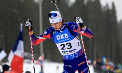 Mass start hommes Geilo 2025 Doublé français, Éric Perrot en démonstration devant Émilien Jacquelin