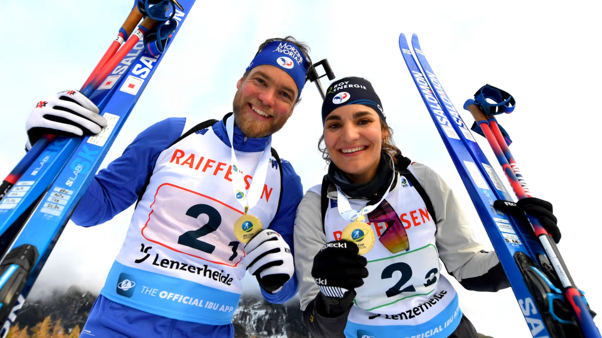 Les Bleus brillent aussi en famille sur l'IBU Cup Antonin et Gilonne Guigonnat dominent le relais mixte simple de Lenzerheide