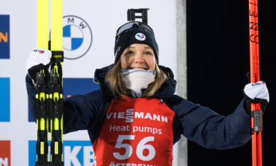 Nouveau podium pour les Bleues à Ostersund Océane Michelon 3ème sur le sprint féminin, remporté par Suvi Minkkinen (1)