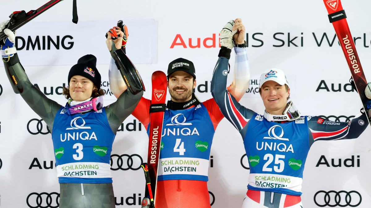 Magnifique Alban Elezi Cannaferina, troisième du géant de Schladming remporté par Loïc Meillard (1)