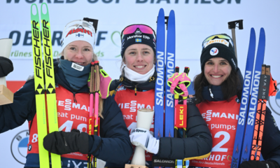 Retour au premier plan Julia Simon sur le podium du sprint d'Oberhof, Elvira Oeberg s'impose