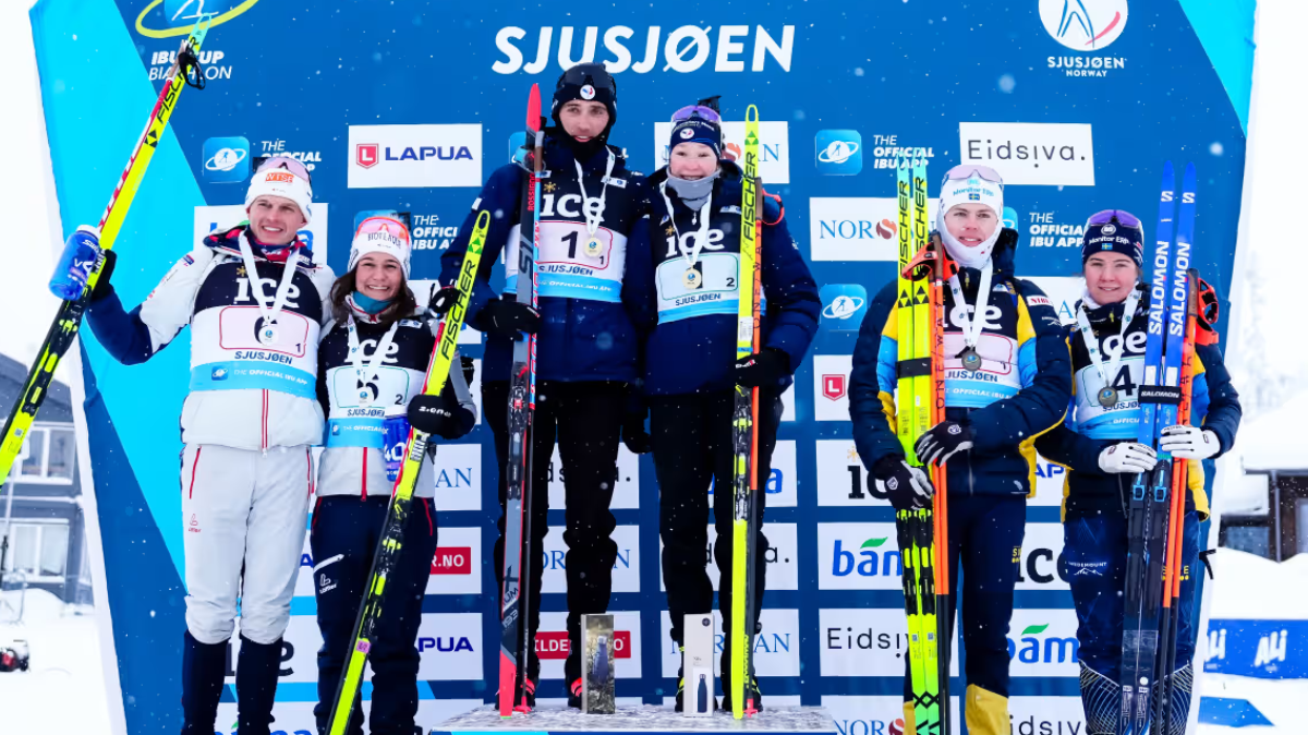 Journée parfaite pour les Bleus de l'IBU Cup le relais mixte simple s'impose aussi à Sjusjoen