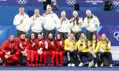 L'Italie championne olympique du relais mixte de short-track à domicile, les Belges sur le podium