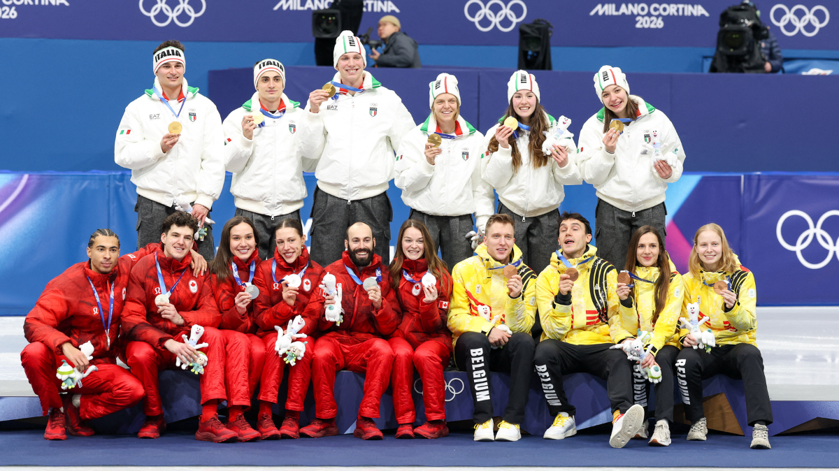 L'Italie championne olympique du relais mixte de short-track à domicile, les Belges sur le podium