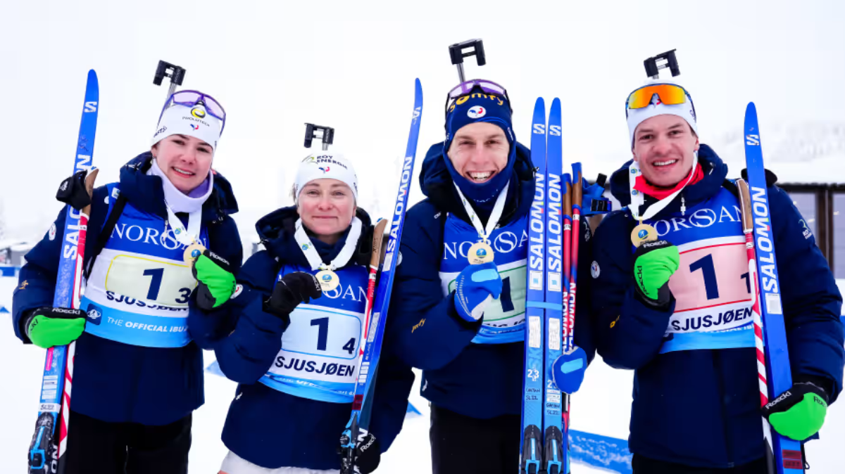 Les bonnes habitudes perdurent pour les Bleus de l'IBU Cup victoire en relais mixte à Sjusjoen