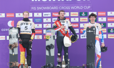 Aidan Chollet seul Français sur le podium lors de la manche de Coupe du monde de snowboardcross de Montafon