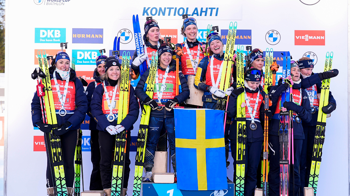Deuxième derrière la Suède à Kontiolahti, le relais féminin français de biathlon conserve le petit globe