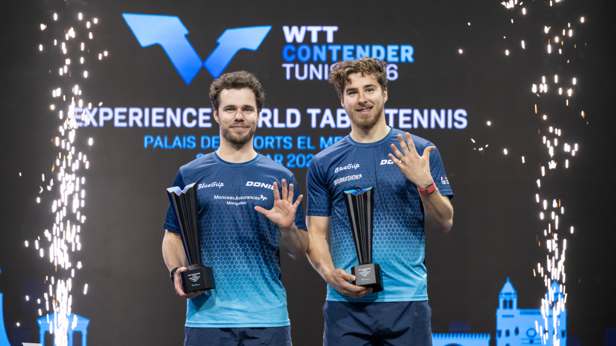 Florian Bourrassaud et Esteban Dorr s'offrent un deuxième titre en 2026 au WTT Contender de Tunis
