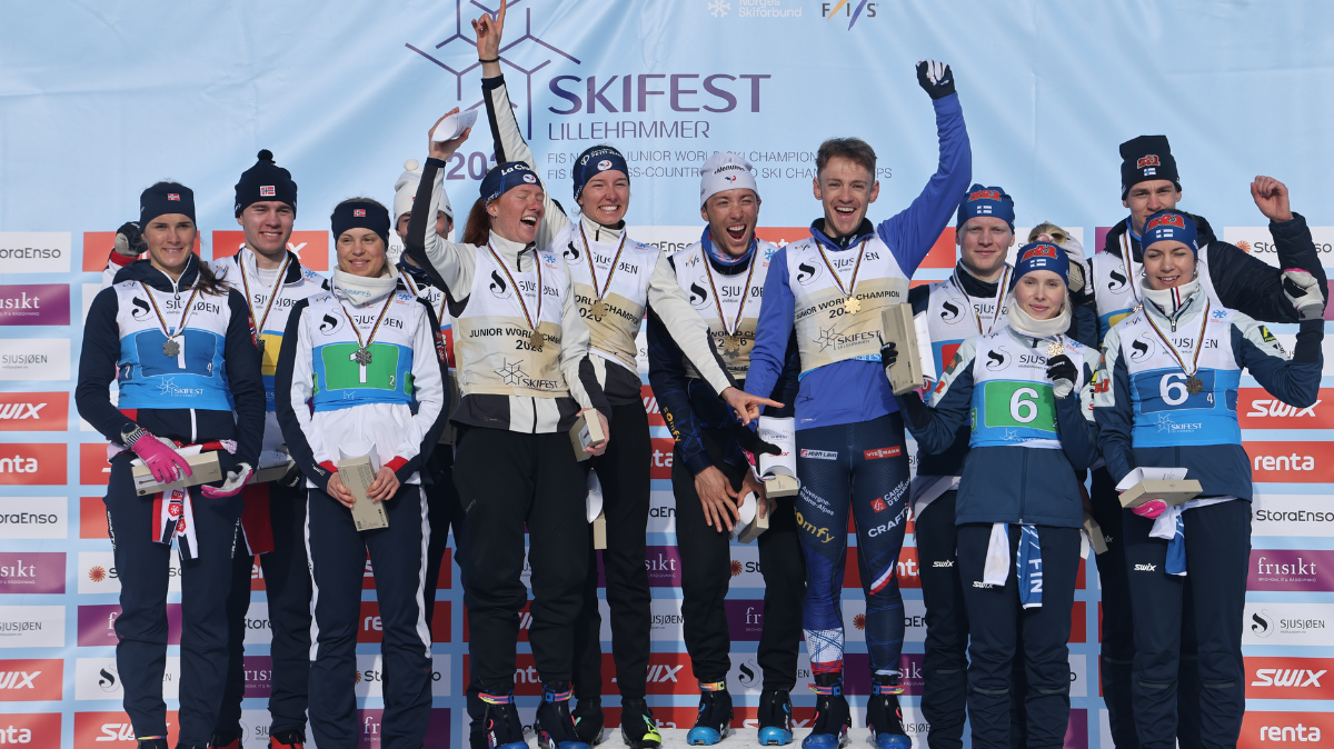 Le relais U23 mixte français de ski de fond sacré champion du monde !