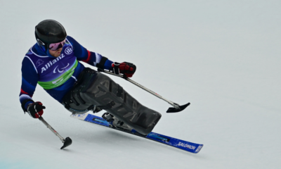 Renè De Silvestro champion paralympique du géant assis en para ski alpin, les Français ne finissent pas