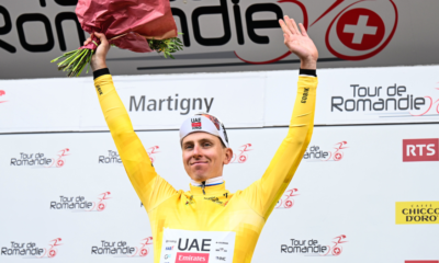 Tadej Pogačar règle au sprint un quatuor et s'empare du maillot jaune sur la 1ère étape du Tour de Romandie