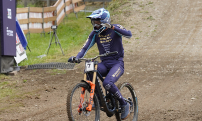 Benoît Coulanges sur le podium de la descente de Loudenvielle