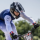 Eddy Clerté sur le podium de la 2e manche de Coupe du monde de BMX Racing à Sarrians, Clément Rocherieux mène un triplé français en U23
