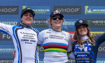Marine Cabirou deuxième derrière la fusée Valentina Höll sur la descente de Leogang