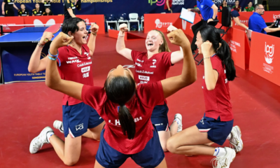 Les deux équipes de France U19 de ping et les U17 filles championnes d’Europe au Portugal !
