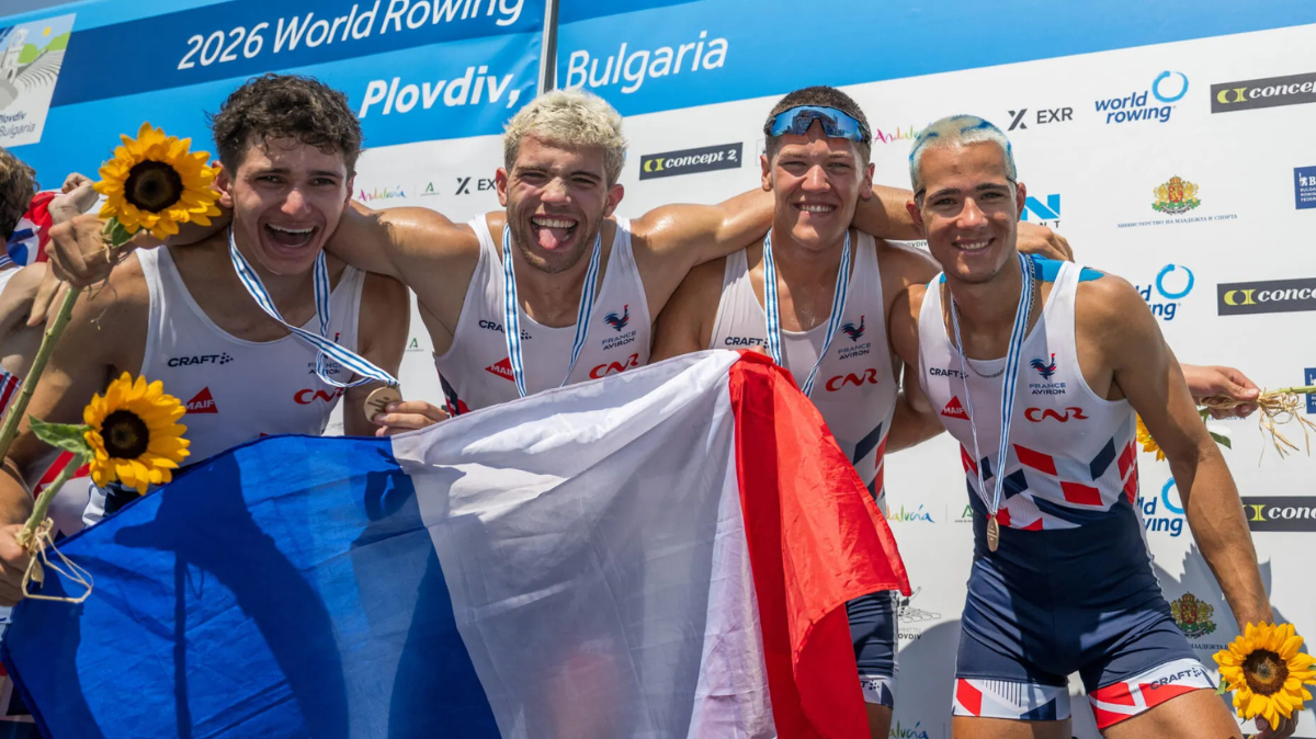 Le quatre sans barreur masculin s'empare du bronze aux Championnats du monde U19 d'aviron