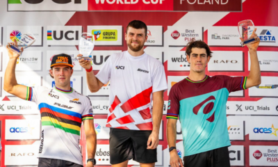 Robin Berchiatti double la mise en Coupe du monde de VTT Trials, Nina Vabre sur le podium