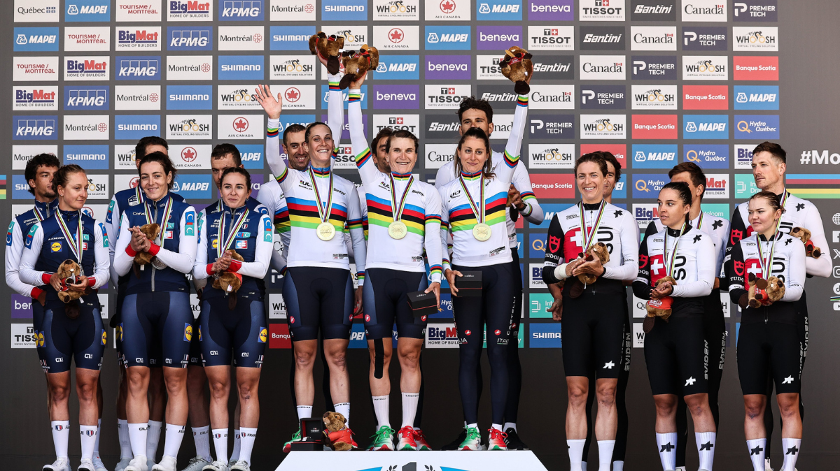 Le classement et les résultats du relais mixte des championnats du monde 2026, remporté par l'Italie devant la France