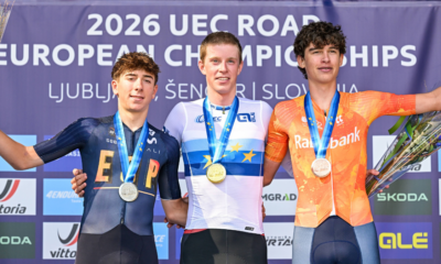 Le classement et les résultats de la course en ligne juniors hommes des championnats d'Europe 2026, remportée par le Norvégien Elias Dybing (1)