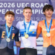 Le classement et les résultats de la course en ligne juniors hommes des championnats d'Europe 2026, remportée par le Norvégien Elias Dybing (1)