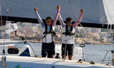 Le double mixte Thomas André Julia Colombe s'offre le titre mondial de course au large en voile